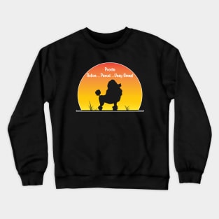 Poodle Dog Breed Traits Silhouette Sunset Scene Crewneck Sweatshirt